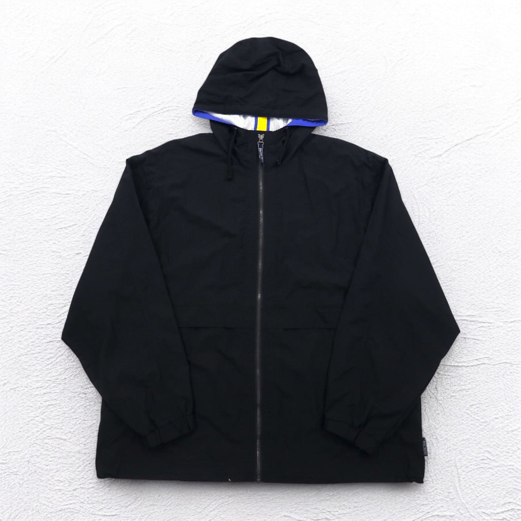 PACIFIC TRAIL (LONDON FOG) 90s Shell Parka L Black Nylon Drawcord Made in Sri Lanka