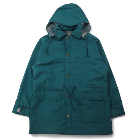 Woolrich USA製 70年代 マウンテンパーカー M グリーン ポリエステル 65/35クロス ブランケットライナー フード着脱式 ドローコード 白タグ