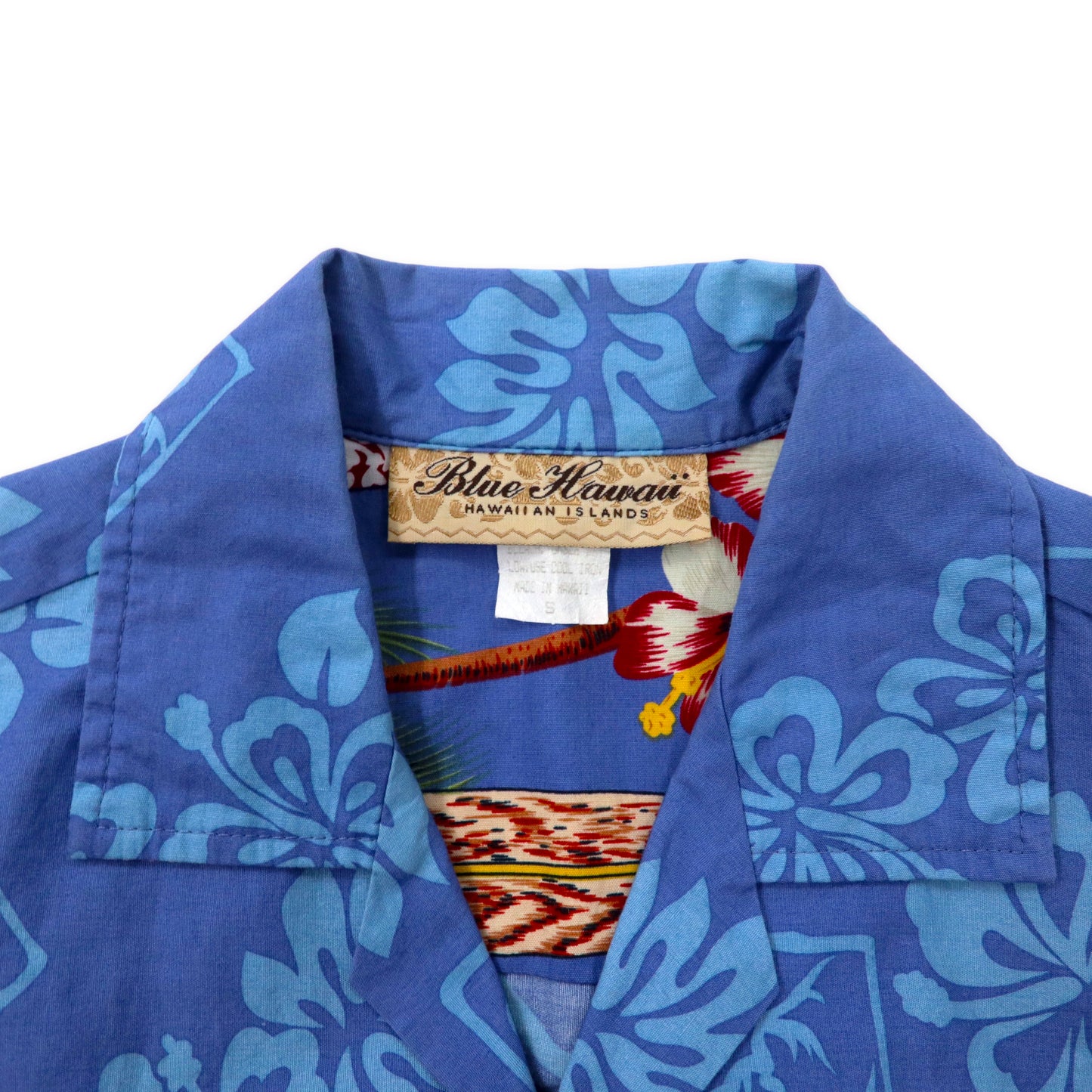 Blue Hawaii アロハシャツ S ブルー コットン サーフボード ハワイ製