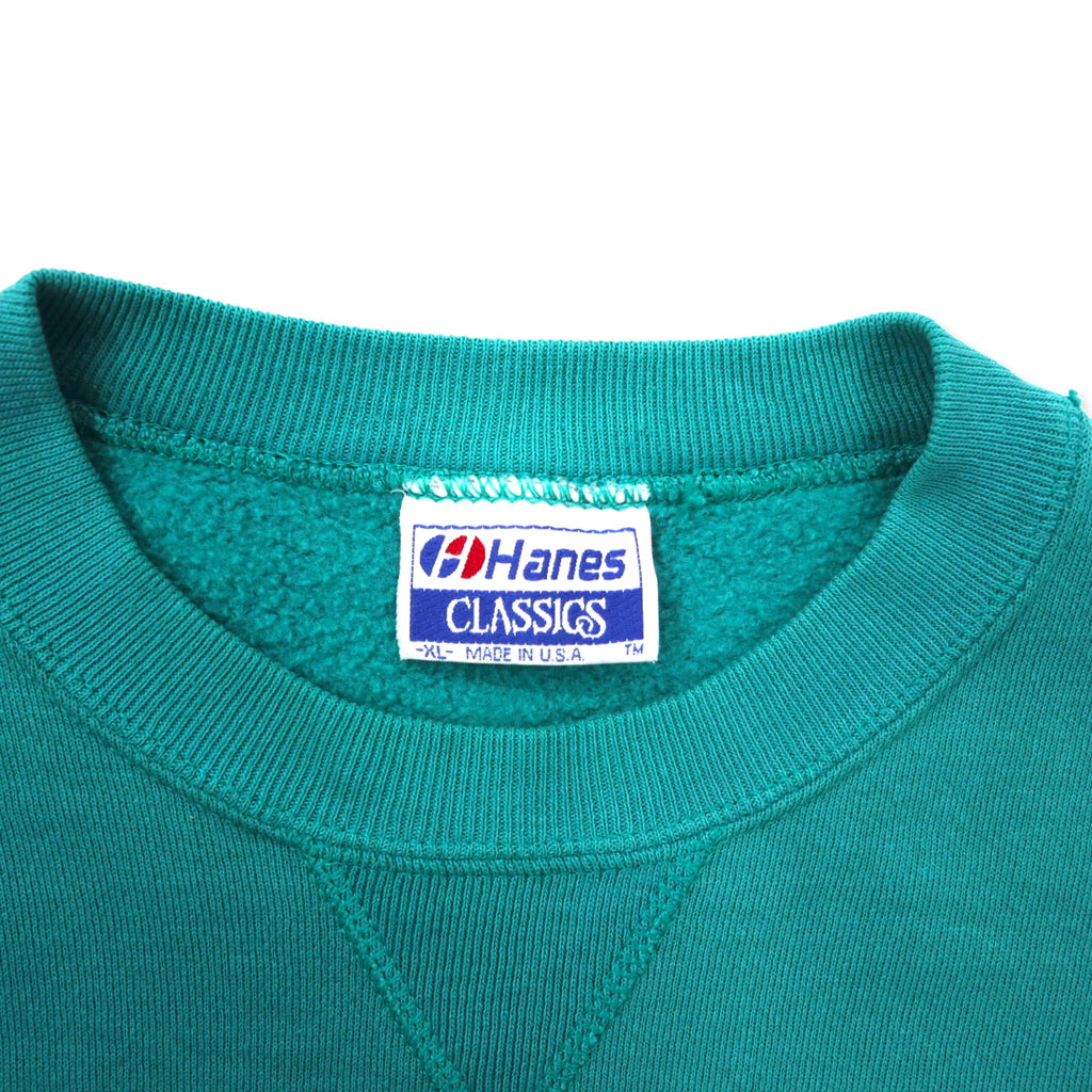 Hanes USA Made 90s CLASSICS College Print Sweatshirt XL Green Cotton UNIVERSITY OF AUSTRALIA Arch Logo