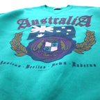 Hanes USA Made 90s CLASSICS College Print Sweatshirt XL Green Cotton UNIVERSITY OF AUSTRALIA Arch Logo