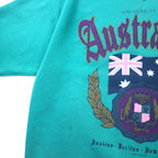 Hanes USA Made 90s CLASSICS College Print Sweatshirt XL Green Cotton UNIVERSITY OF AUSTRALIA Arch Logo