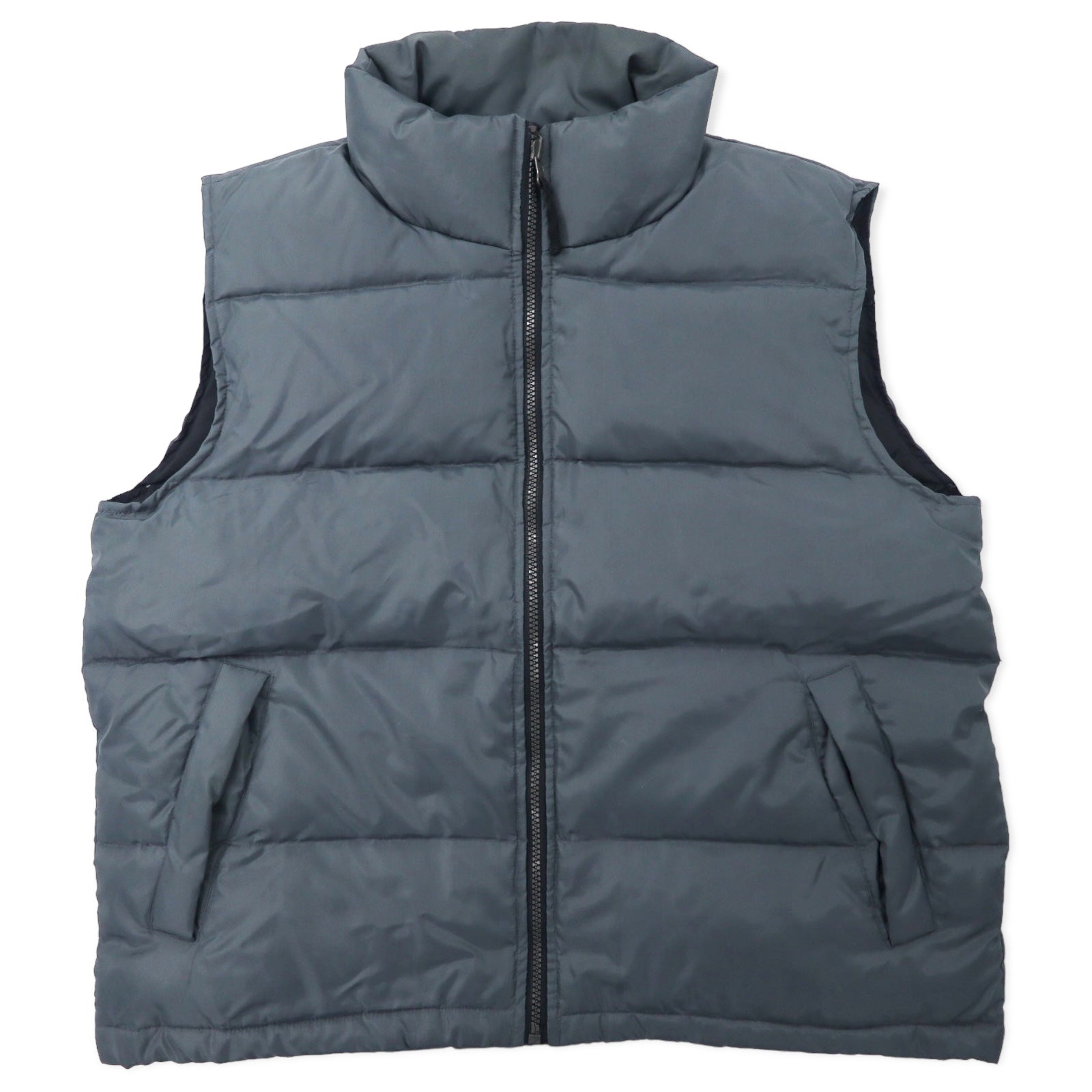 日本然リトテ-古着オンライン-LIVING ISLAND スタンドカラーインサレーションベスト L グレー ポリエステル-Living Island Stand Collar Puffer Vest L Gray Polyester