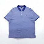 POLO RALPH LAUREN Classic Fit Striped Polo Shirt XL Blue Cotton Small Pony Embroidery