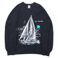 日本然リトテ-古着オンライン-FRUIT OF THE LOOM USA製 90年代 プリント スウェット XL ブラック コットン 裏起毛 St. Maarten-FRUIT OF THE LOOM USA Made 90's Print Sweatshirt XL Black Cotton brushed lining St. Maarten