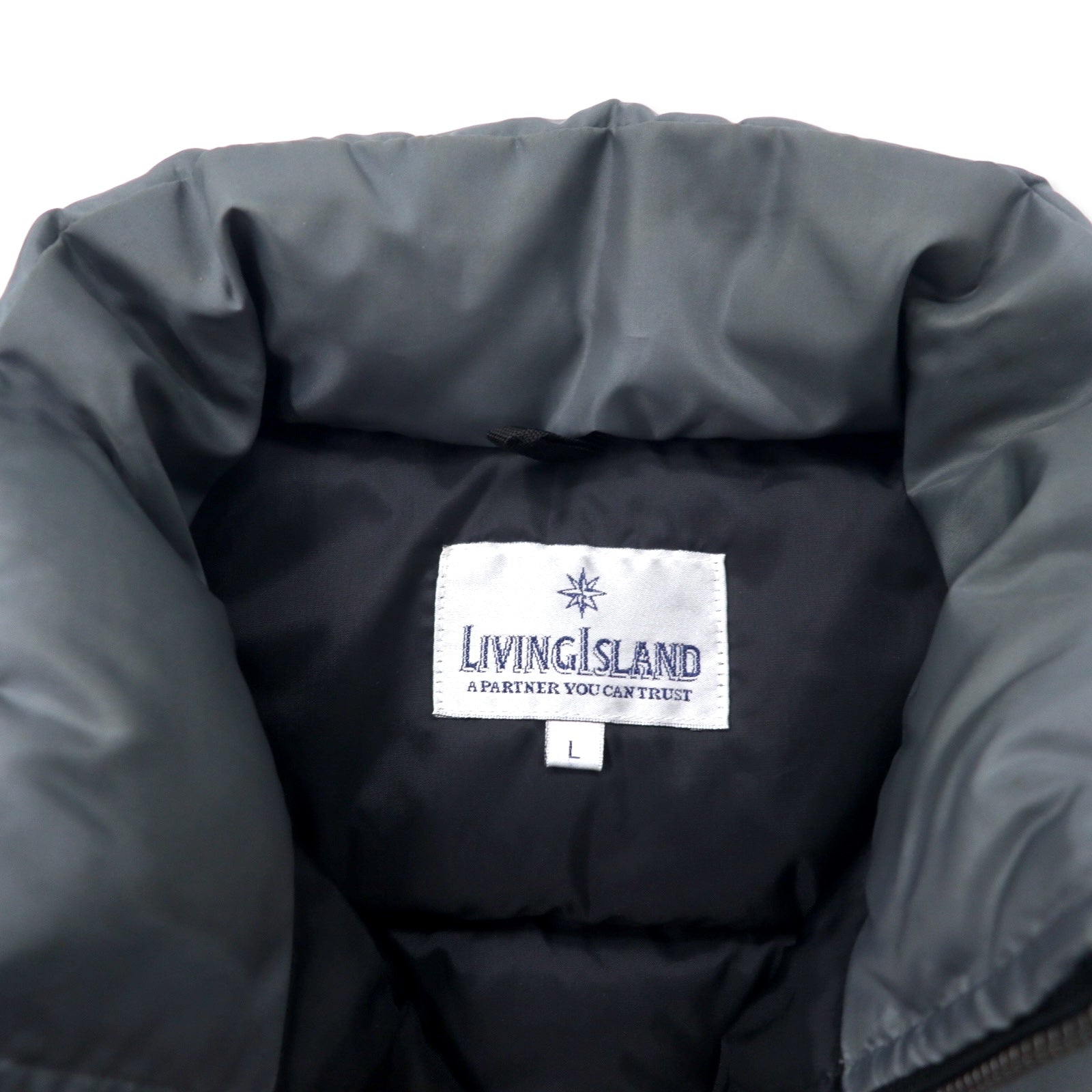 LIVING ISLAND Stand Collar Insulated Vest L Grey Polyester