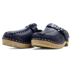 Sac exclusive sabot Swedish clog sandals 23cm navy leather