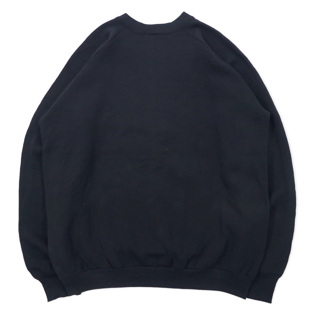 FRUIT OF THE LOOM USA made 90s printed sweatshirt XL black cotton fleece lining St. Maarten