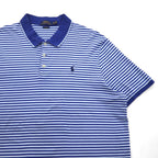 POLO RALPH LAUREN Classic Fit Striped Polo Shirt XL Blue Cotton Small Pony Embroidery