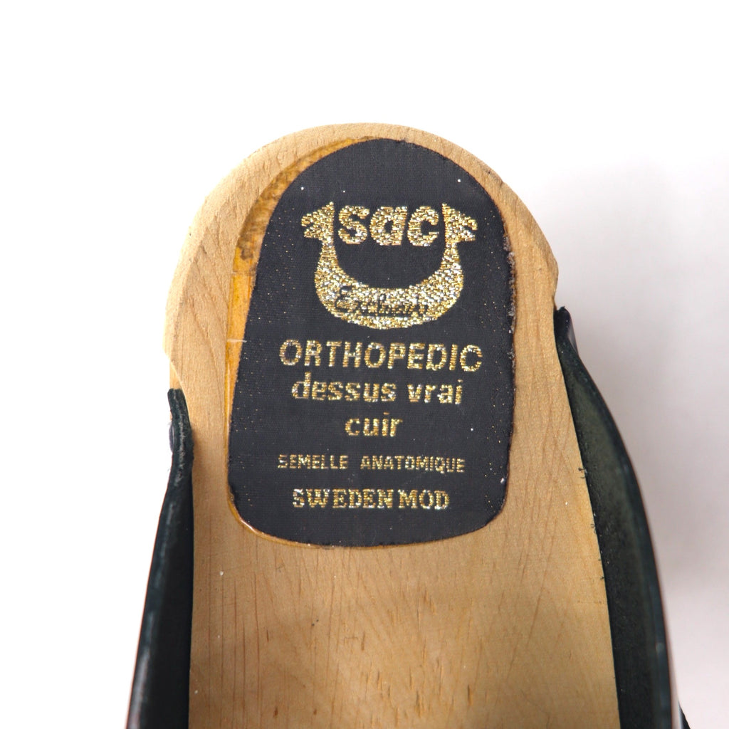 Sac exclusive sabot Swedish clog sandals 23cm navy leather