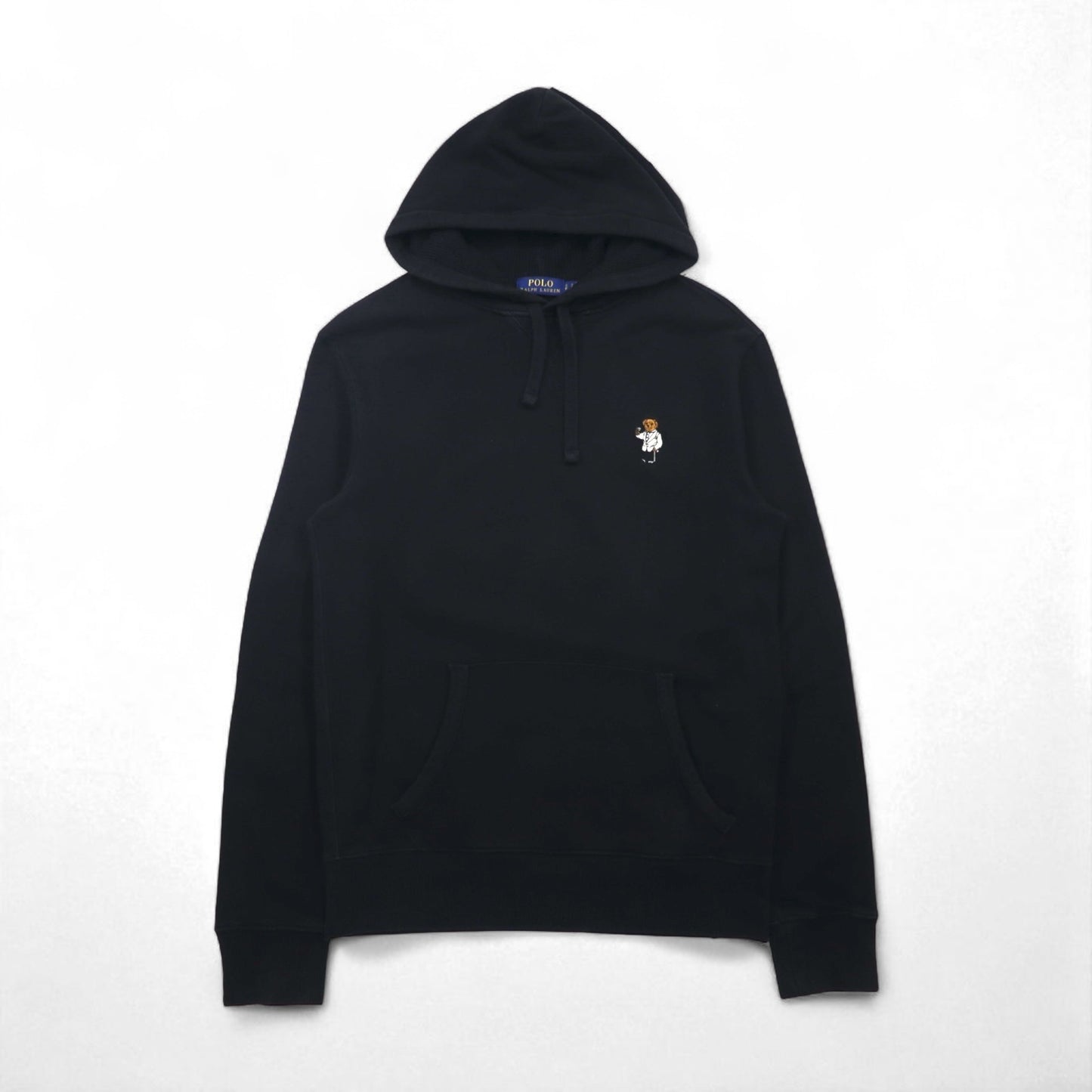Polo Ralph Lauren Polo Bear Pullover Hoodie, Size Small, Black, One-Point Embroidery, Front Pocket