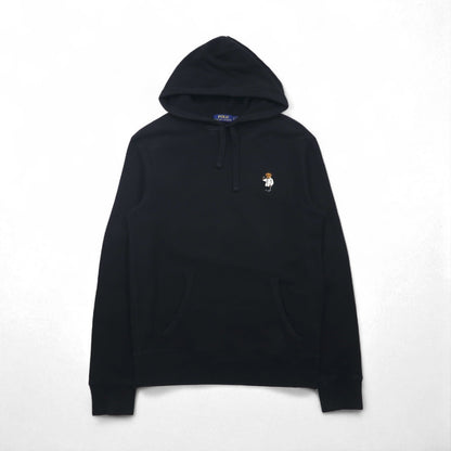 Polo Ralph Lauren Polo Bear Pullover Hoodie, Size Small, Black, One-Point Embroidery, Front Pocket