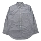 LANVIN CLASSIQUE 90s Button-down Shirt, S, Grey, Cotton, Windowpane Check