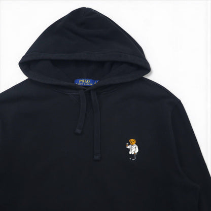 Polo Ralph Lauren Polo Bear Pullover Hoodie, Size Small, Black, One-Point Embroidery, Front Pocket