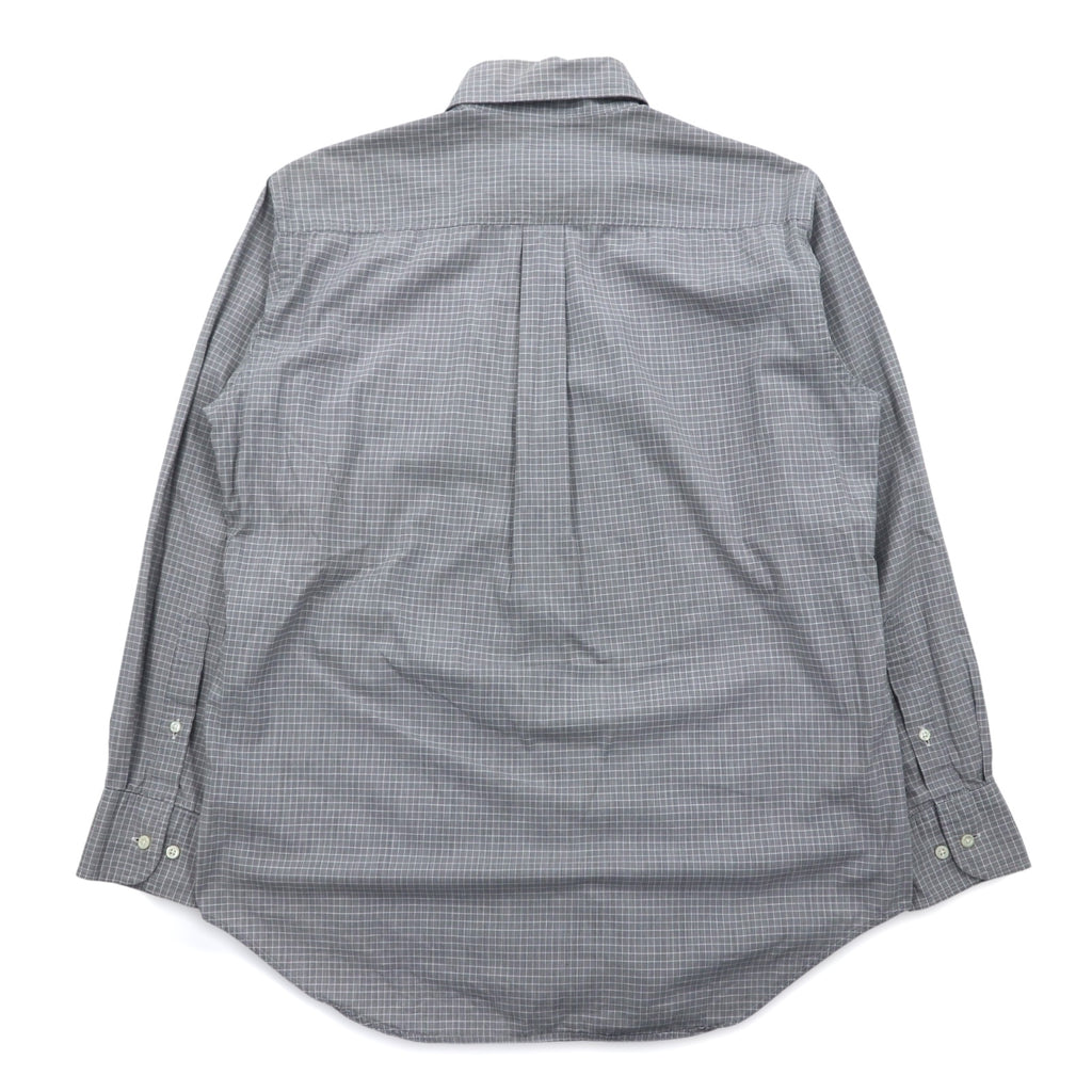 LANVIN CLASSIQUE 90s Button-down Shirt, S, Grey, Cotton, Windowpane Check