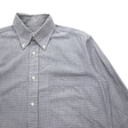 LANVIN CLASSIQUE 90s Button-down Shirt, S, Grey, Cotton, Windowpane Check