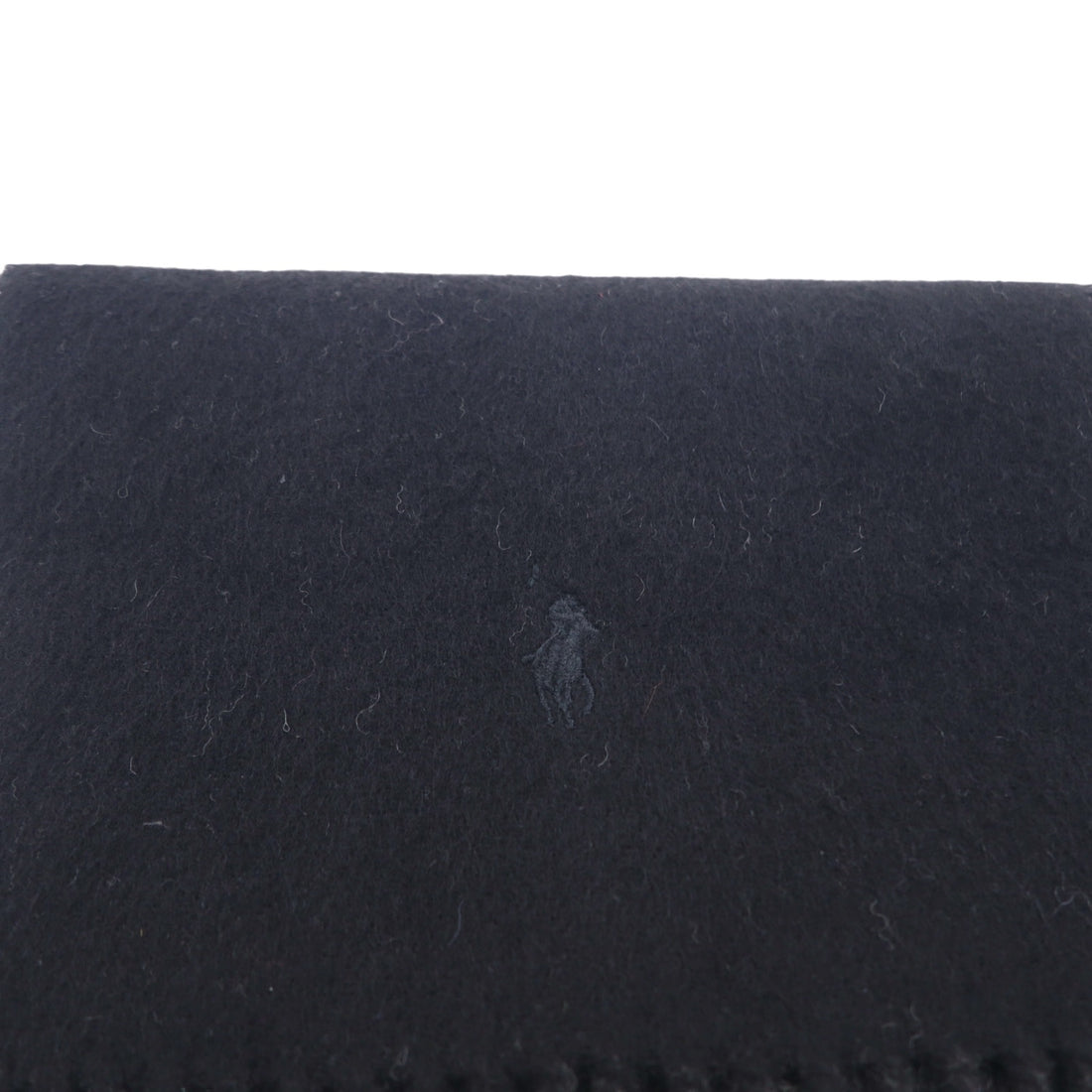 POLO RALPH LAUREN Made in Italy Scarf Black Grey Small Pony Embroidery