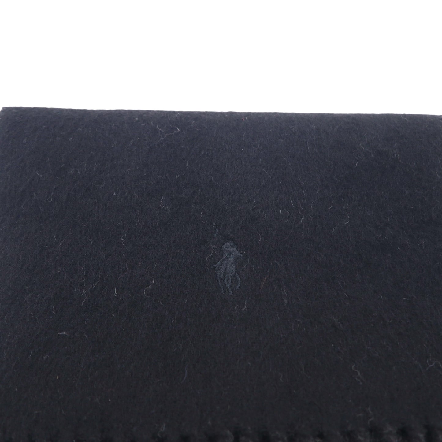 POLO RALPH LAUREN イタリア製 マフラー ブラック グレー スモールポニー 刺繍