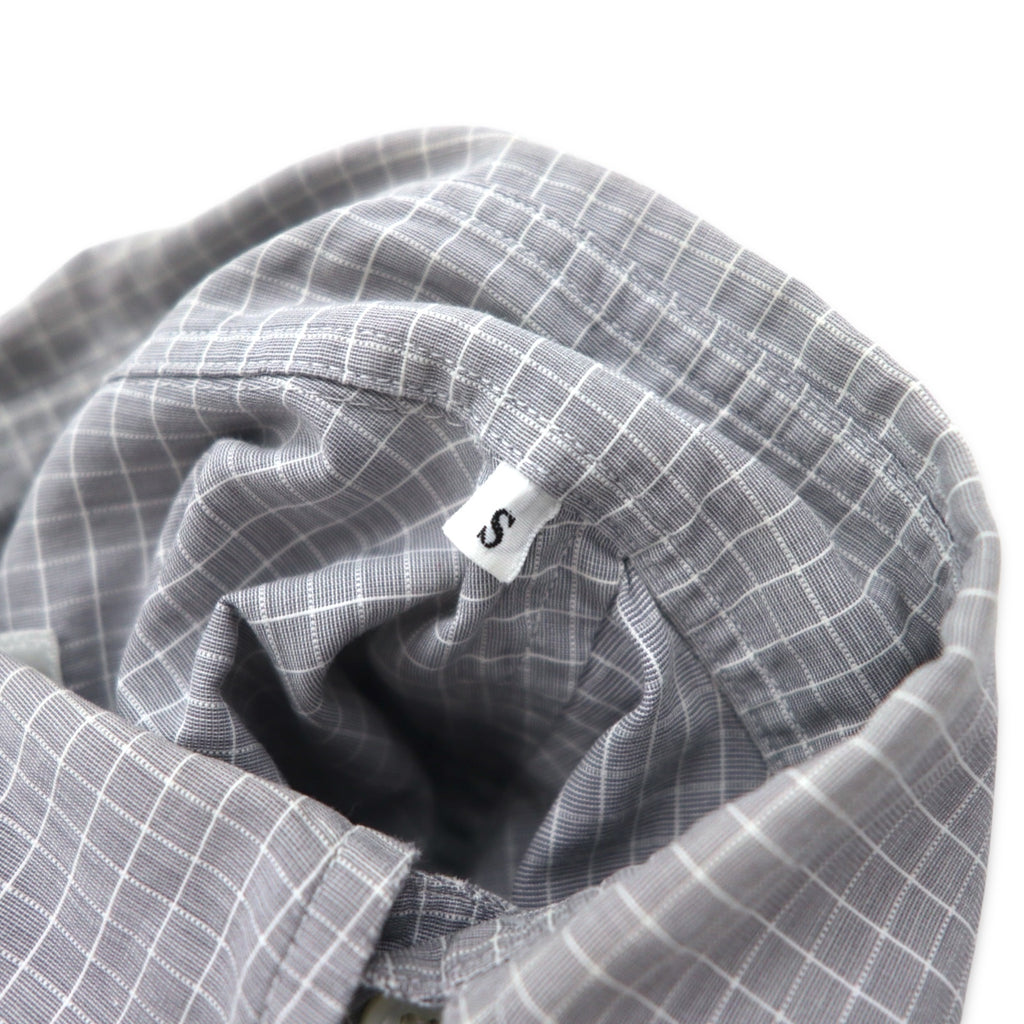 LANVIN CLASSIQUE 90s Button-down Shirt, S, Grey, Cotton, Windowpane Check