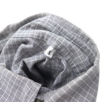 LANVIN CLASSIQUE 90s Button-down Shirt, S, Grey, Cotton, Windowpane Check