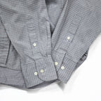 LANVIN CLASSIQUE 90s Button-down Shirt, S, Grey, Cotton, Windowpane Check