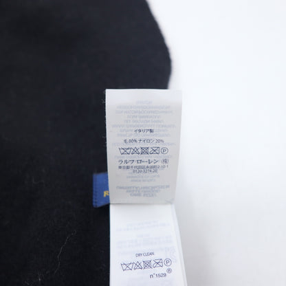 POLO RALPH LAUREN イタリア製 マフラー ブラック グレー スモールポニー 刺繍