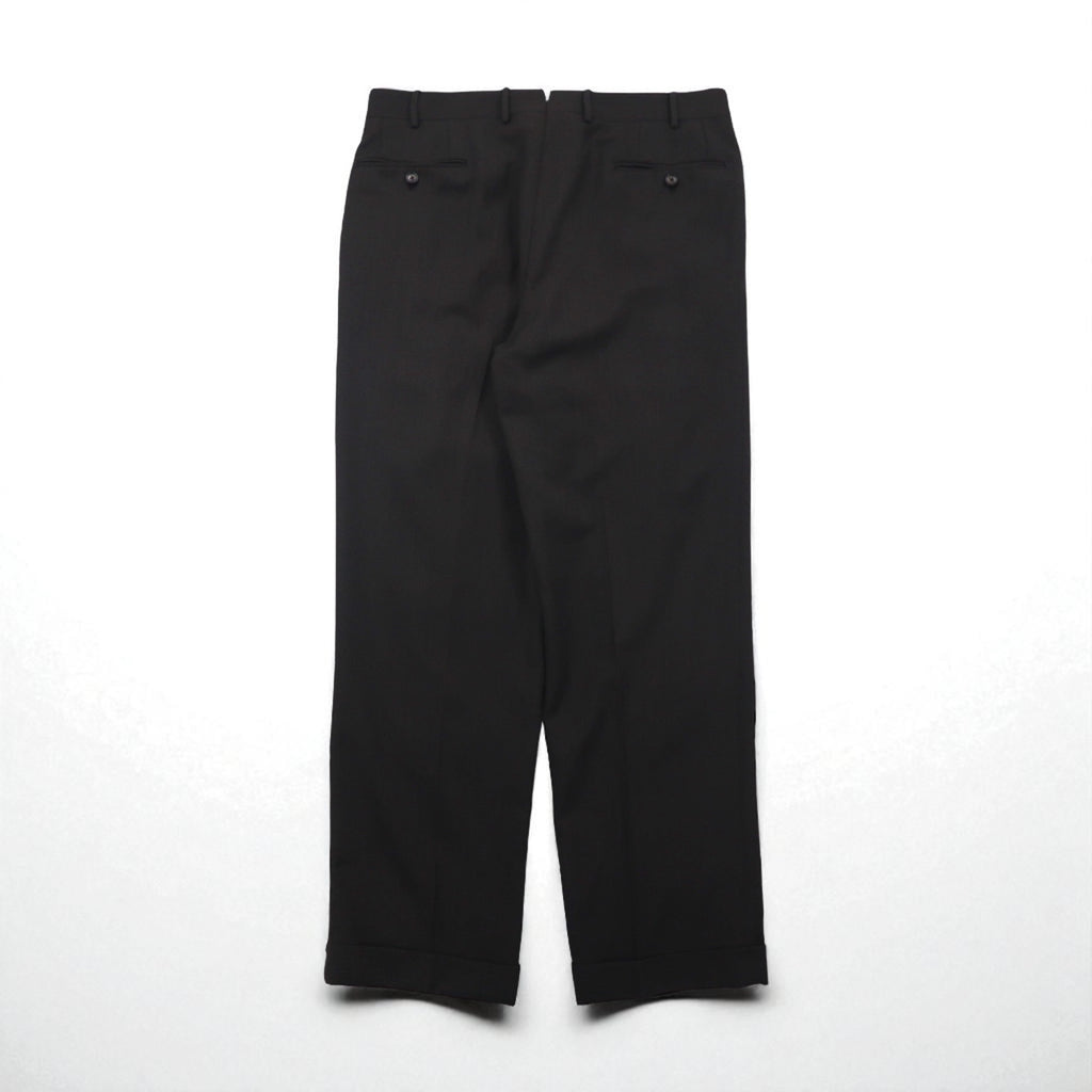 Italy Vintage CORNELIANI Trousers, Made in Italy, Double-Tuck Wide Leg Trousers, XL, Brown Wool