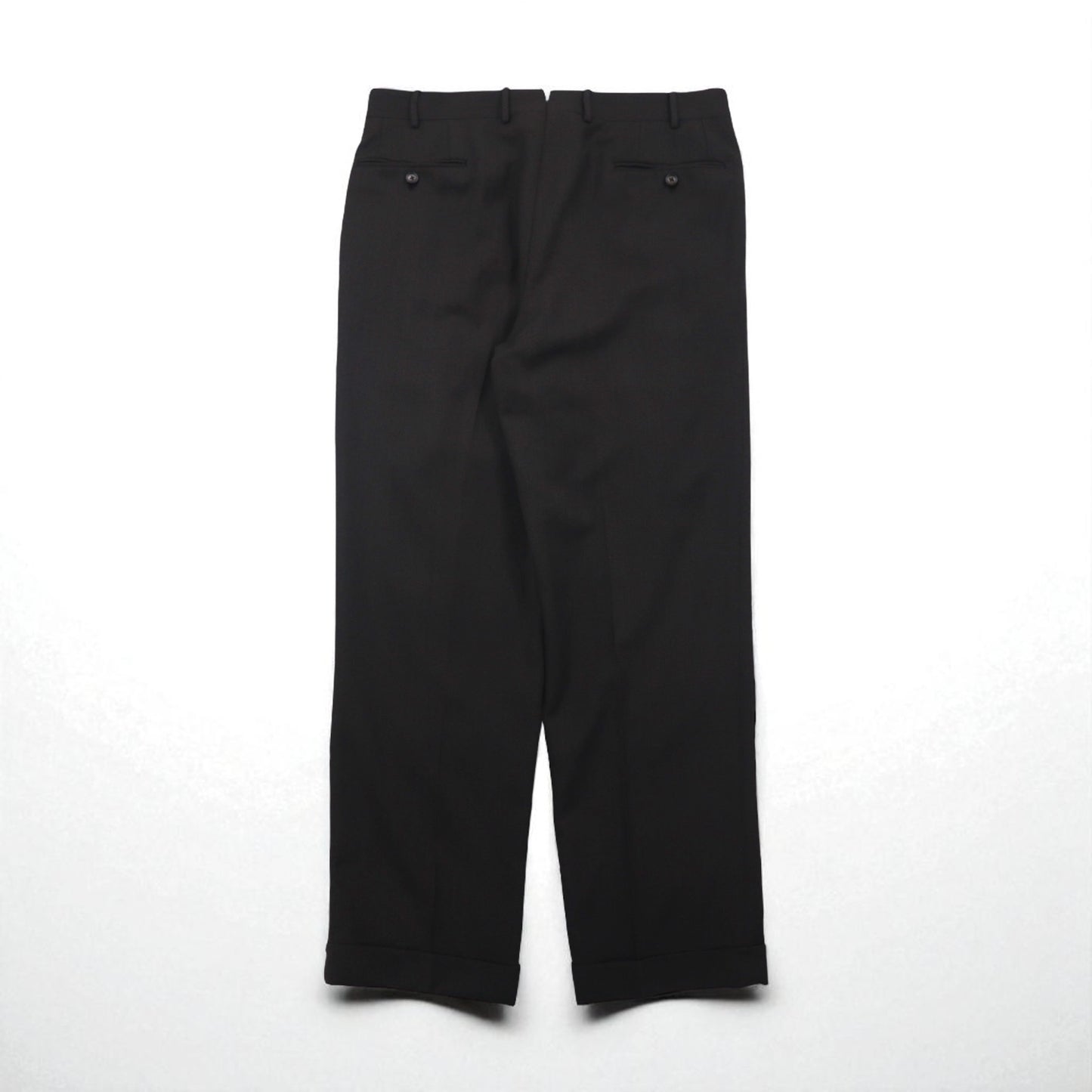 Italy Vintage CORNELIANI Trousers, Made in Italy, Double-Tuck Wide Leg Trousers, XL, Brown Wool