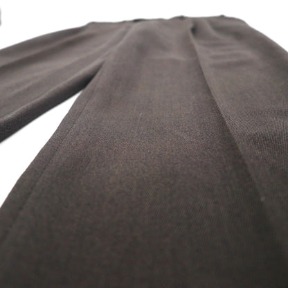 Italy Vintage CORNELIANI Trousers, Made in Italy, Double-Tuck Wide Leg Trousers, XL, Brown Wool