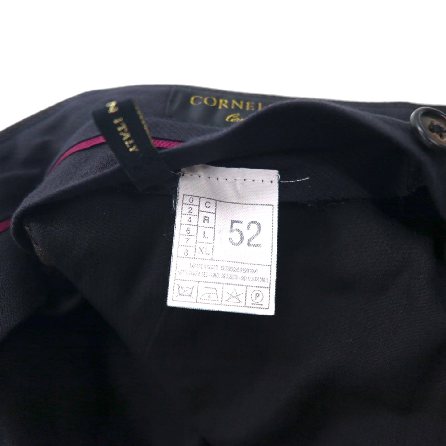 Italy Vintage CORNELIANI Trousers, Made in Italy, Double-Tuck Wide Leg Trousers, XL, Brown Wool