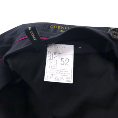 Italy Vintage CORNELIANI Trousers, Made in Italy, Double-Tuck Wide Leg Trousers, XL, Brown Wool