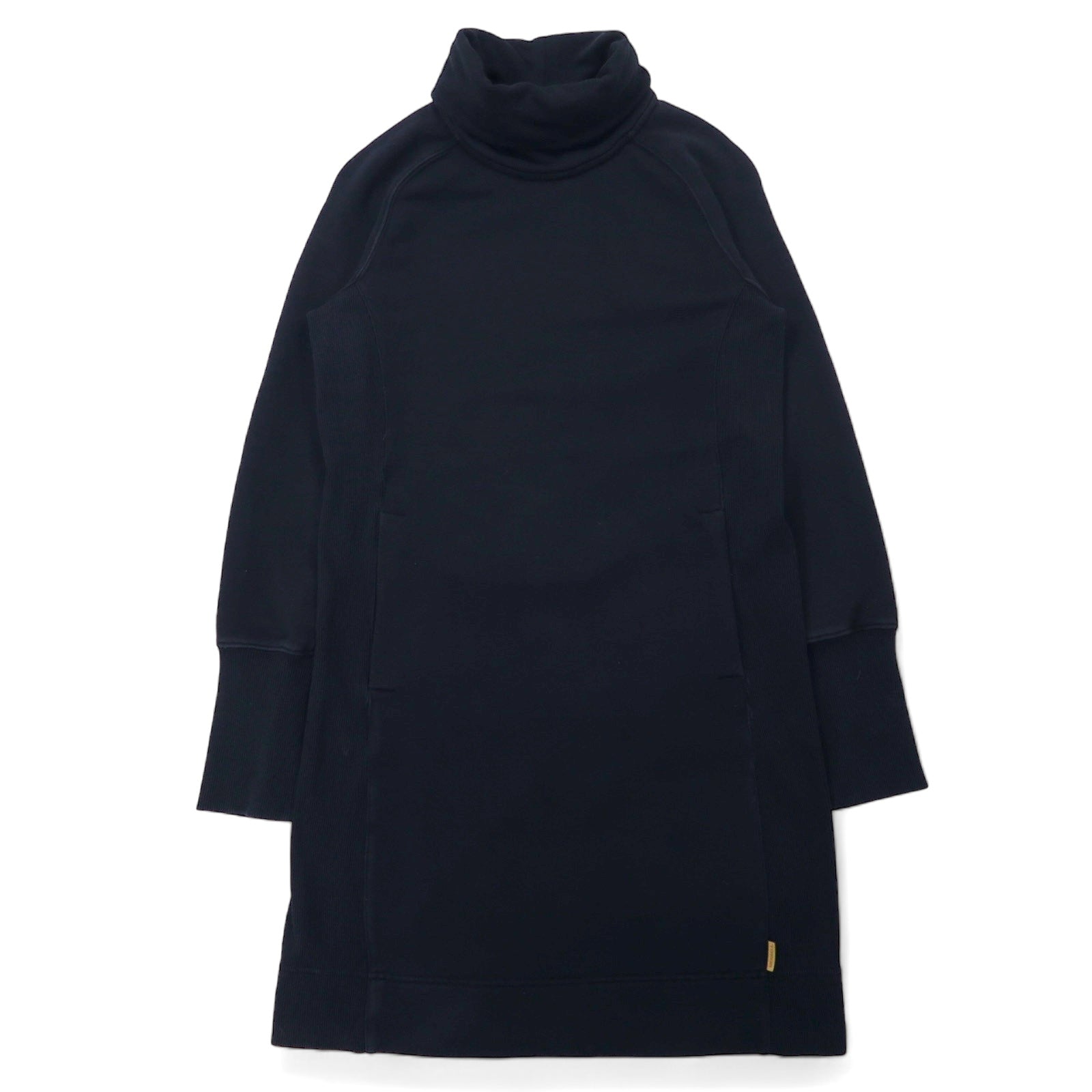 日本然リトテ-古着オンライン-MERRELL タートルネック スウェット ワンピース S ブラック コットン French Terry Dress Cowl Neck Long Sleeve Pockets JWF25772-MERRELL Turtleneck Sweatshirt Dress S Black Cotton French Terry Dress Cowl Neck Long Sleeve Pockets JWF25772