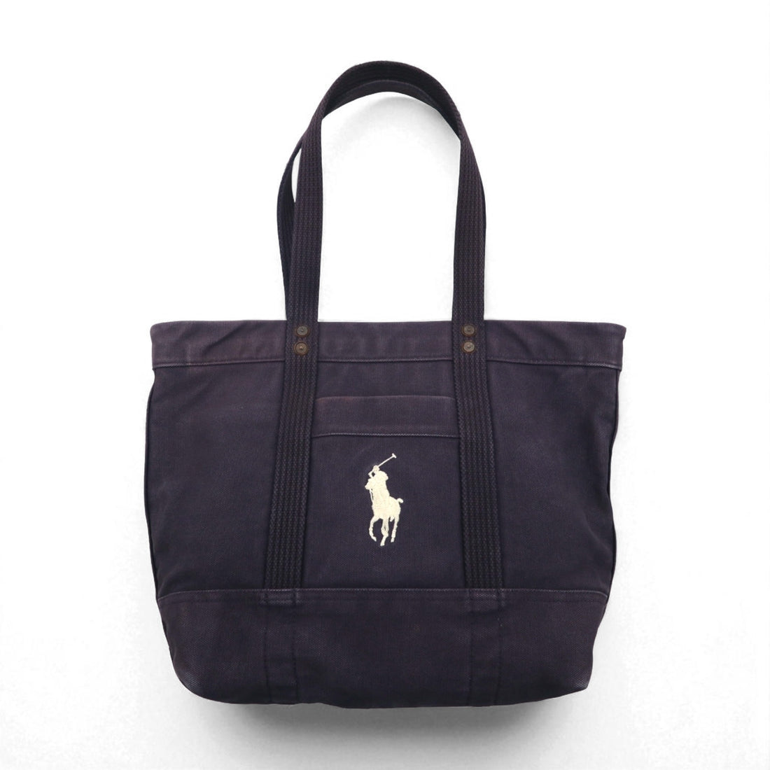 Polo Ralph Lauren Navy Canvas Tote Bag with Vintage Pony Embroidery