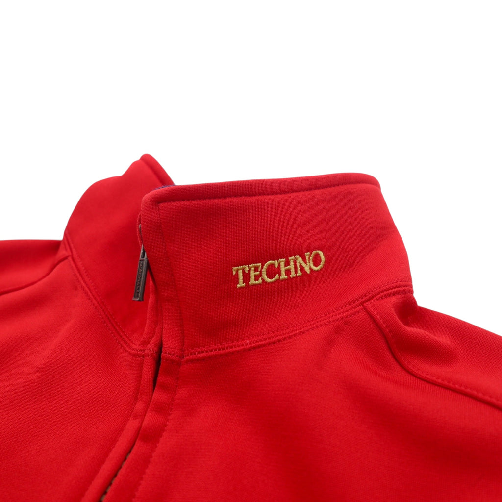 adidas Descente 80s Track Jacket Jersey XL Red Polyester Trefoil Logo Embroidered