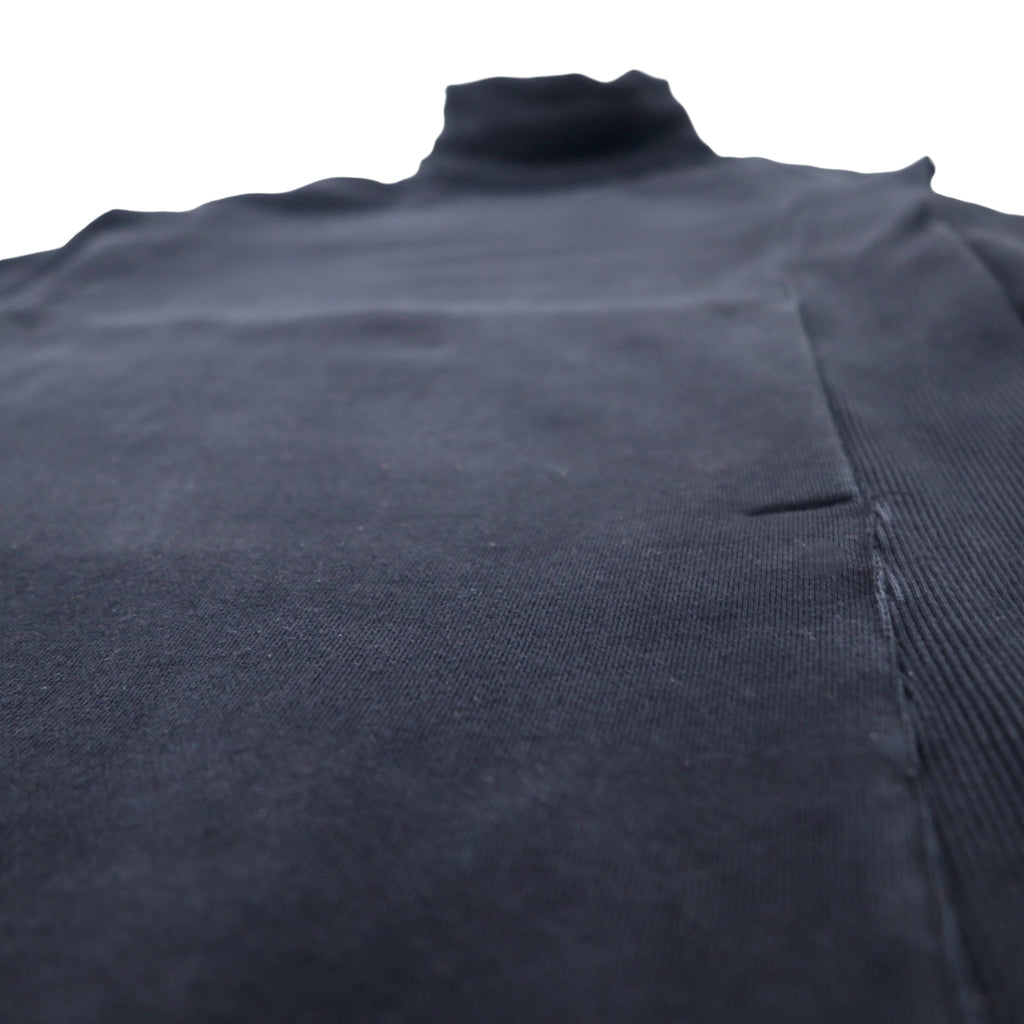 MERRELL Turtleneck Sweat Dress S Black Cotton French Terry Dress Cowl Neck Long Sleeve Pockets JWF25772