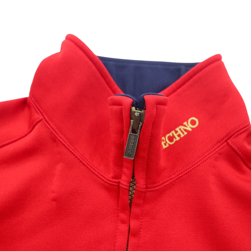 adidas Descente 80s Track Jacket Jersey XL Red Polyester Trefoil Logo Embroidered