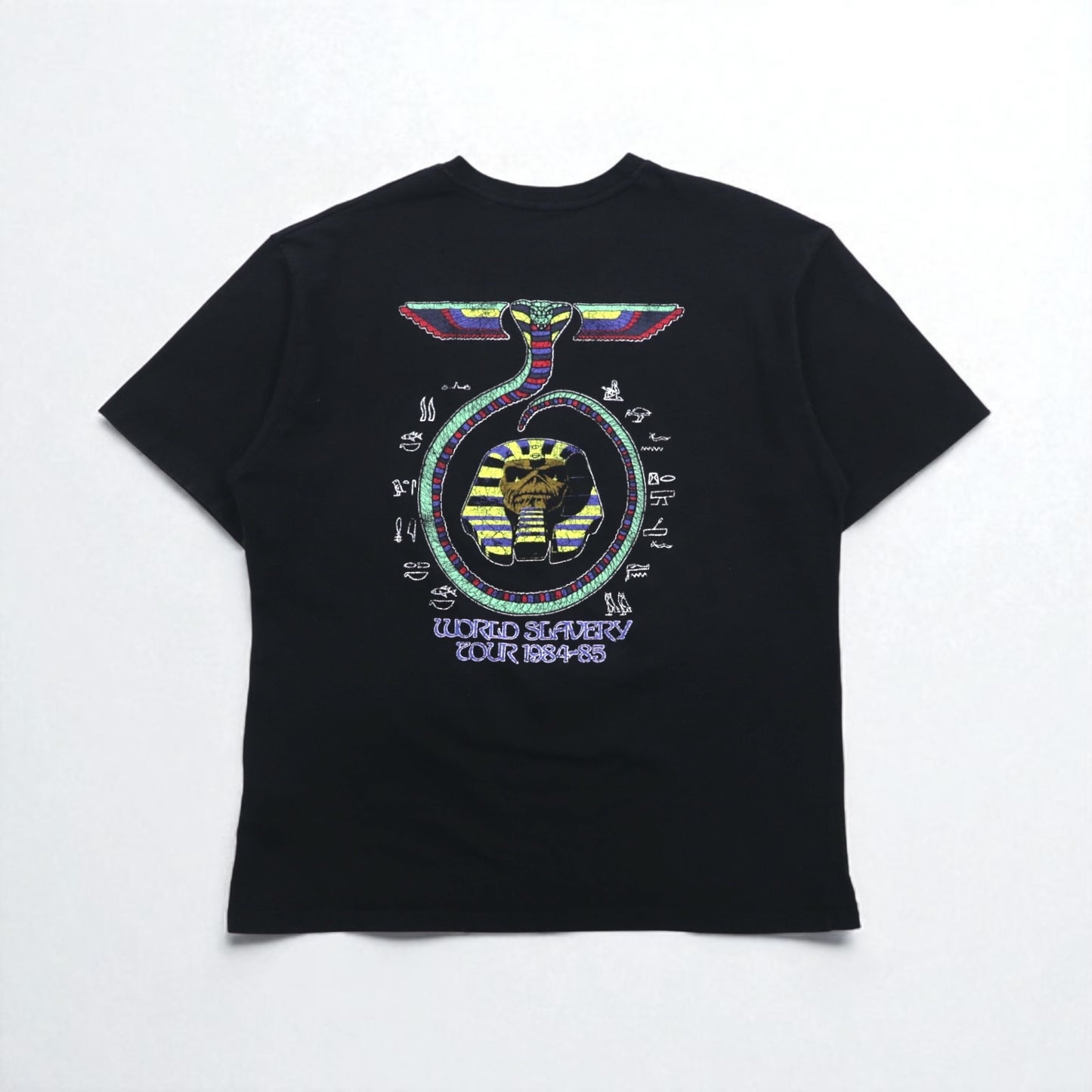 IRON MAIDEN アイアンメイデン WORLD SLAVERN TOUR 1984-85 ツアー ロック バンドTシャツ M ブラック 両面プリント PULL&BEAR トルコ製