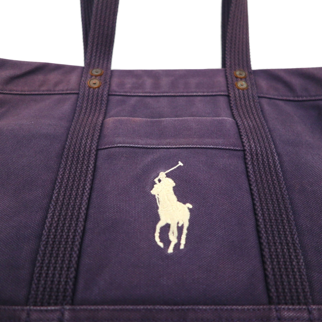 Polo Ralph Lauren Navy Canvas Tote Bag with Vintage Pony Embroidery