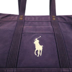 Polo Ralph Lauren Navy Canvas Tote Bag with Vintage Pony Embroidery