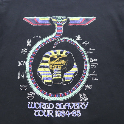 IRON MAIDEN アイアンメイデン WORLD SLAVERN TOUR 1984-85 ツアー ロック バンドTシャツ M ブラック 両面プリント PULL&BEAR トルコ製