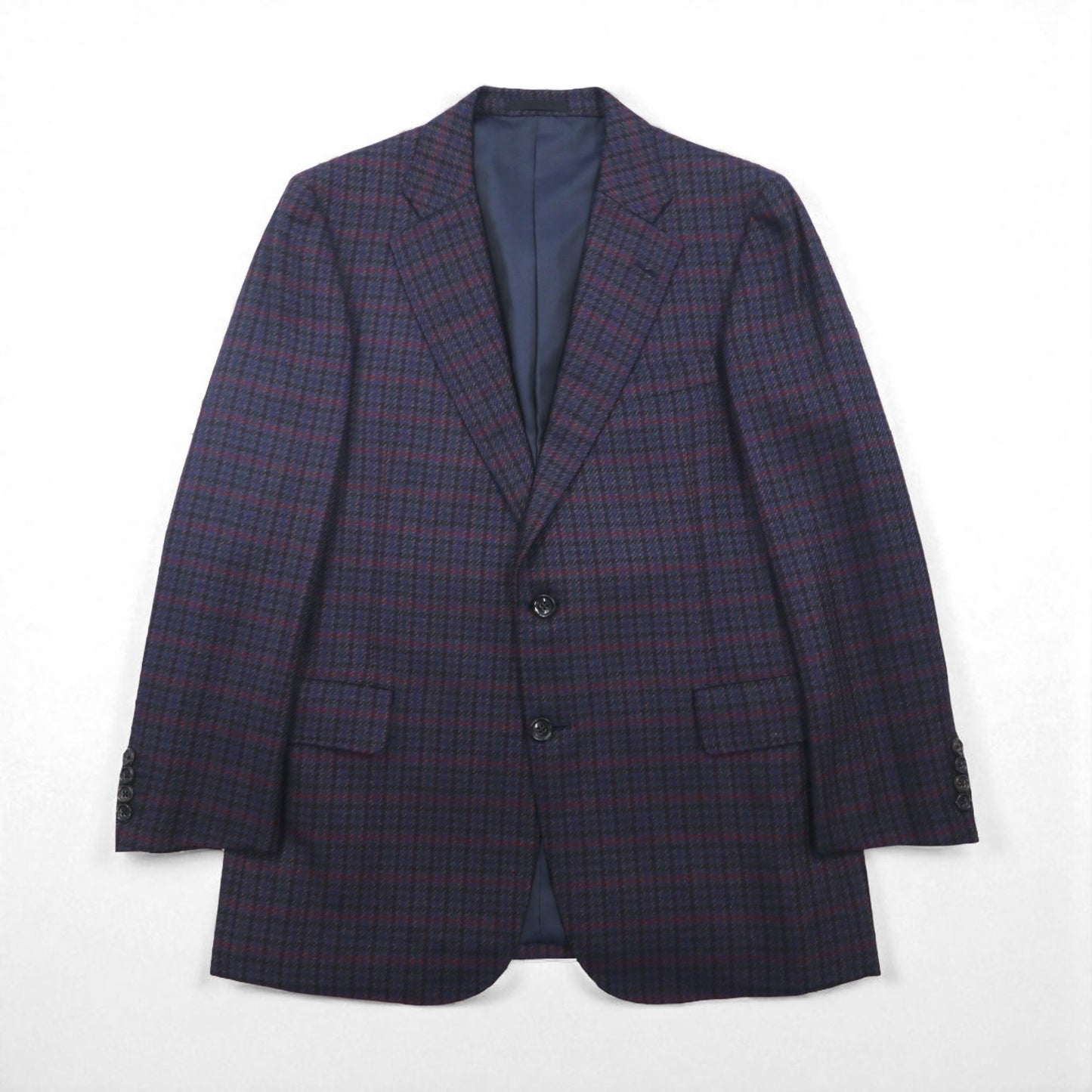BURBERRY Silk Blend Tailored Jacket, Size M, Check, PRESTIGE COLLECTION, Made in Japan