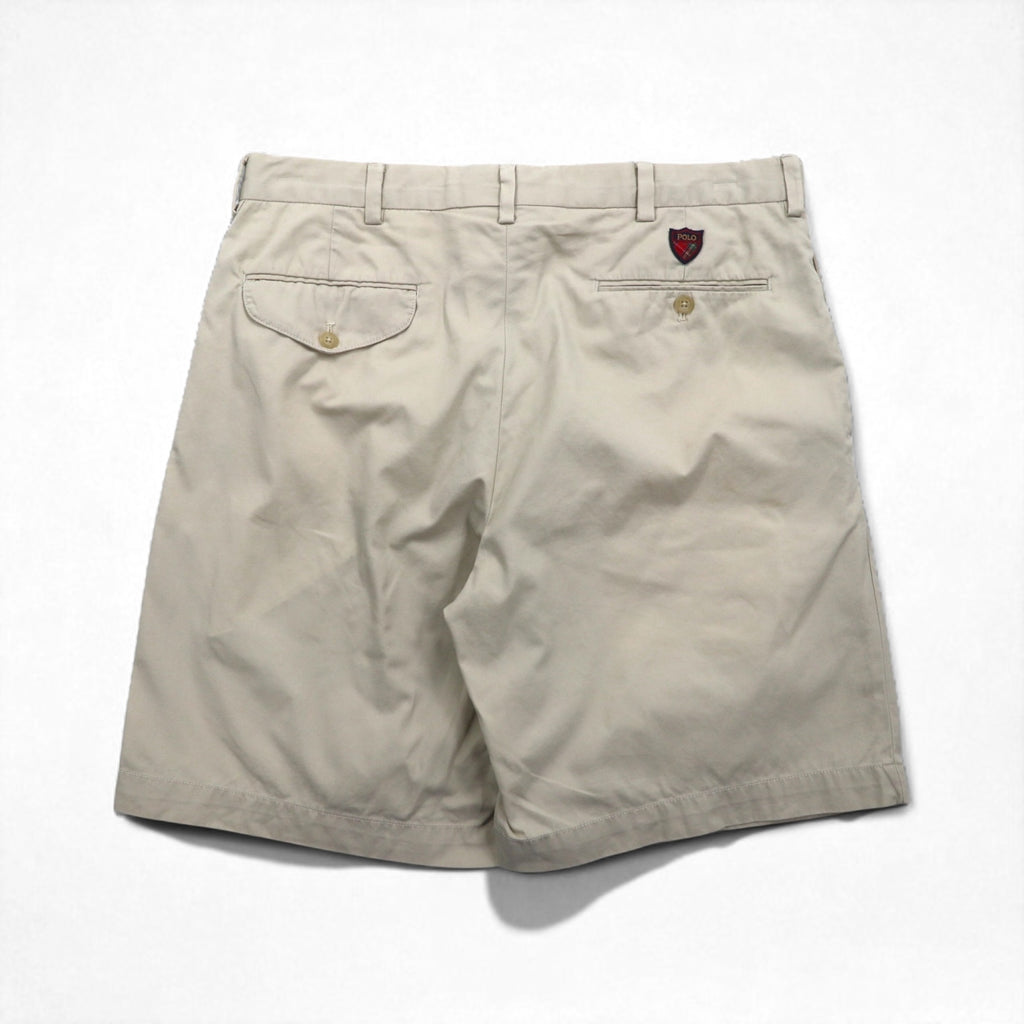 POLO GOLF RALPH LAUREN 90年代 ポロチノ 2タック チノ ショートパンツ ハーフパンツ L ベージュ コットン