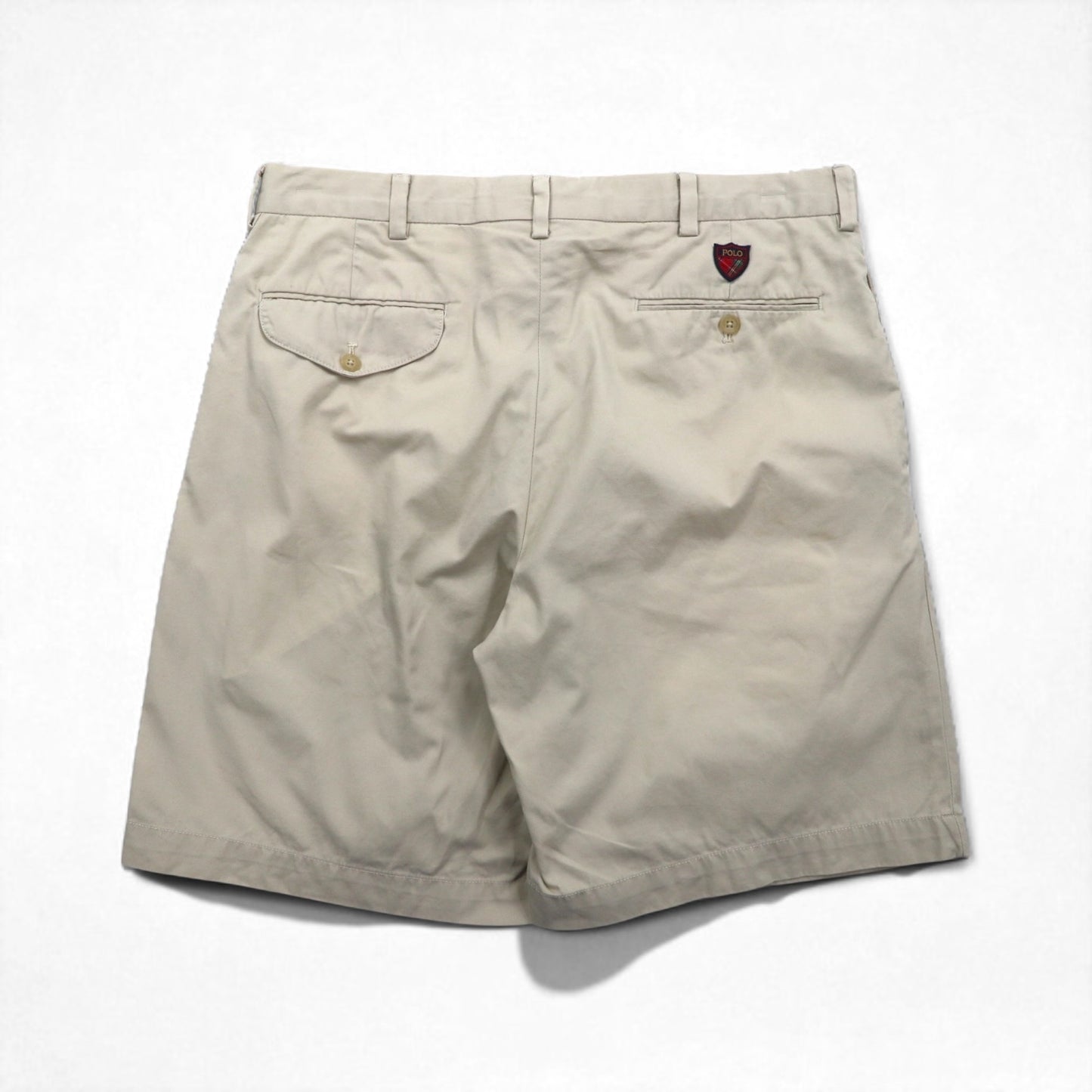 POLO GOLF RALPH LAUREN 90年代 ポロチノ 2タック チノ ショートパンツ ハーフパンツ L ベージュ コットン