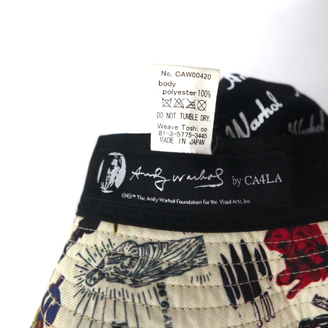 CA4LA × Andy Warhol アンディー ウォーホル バケットハット FREE ベージュ 総柄 アート CAW00420 日本製