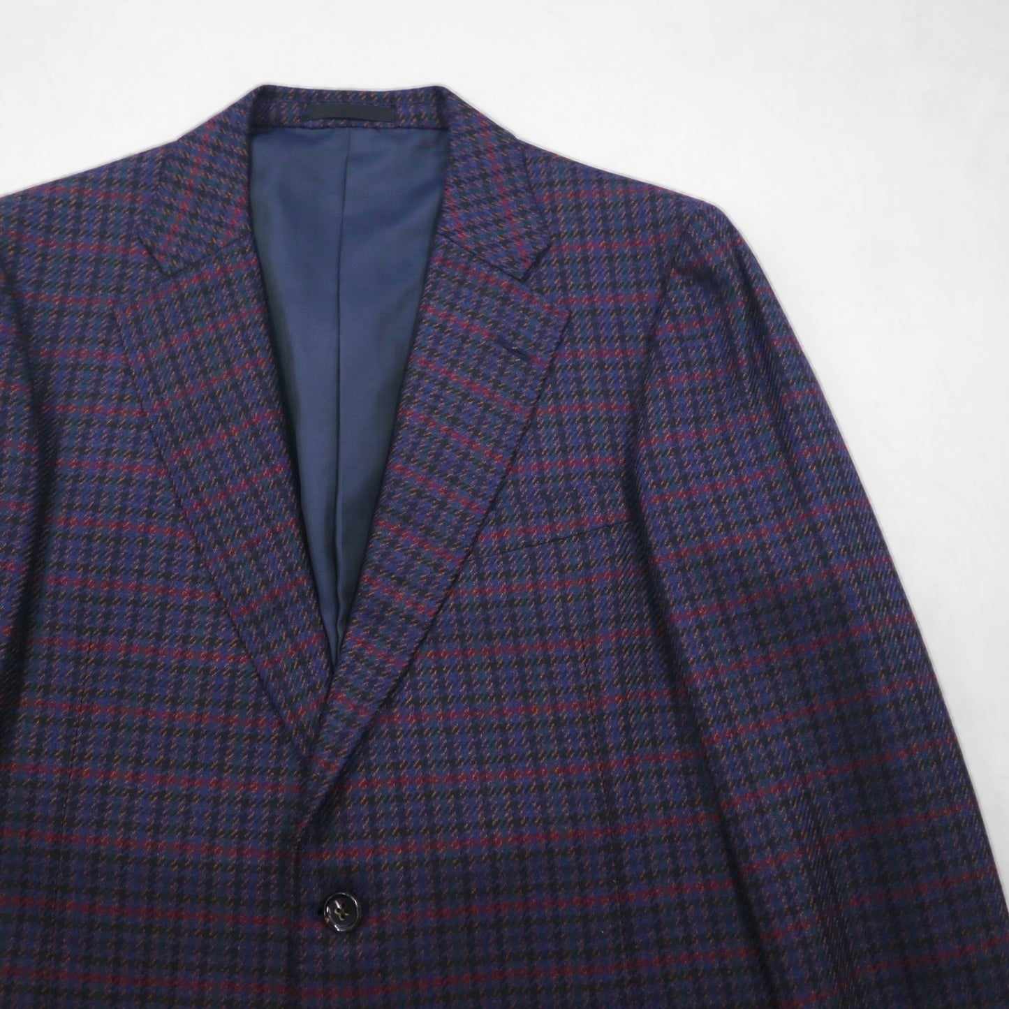 BURBERRY Silk Blend Tailored Jacket, Size M, Check, PRESTIGE COLLECTION, Made in Japan