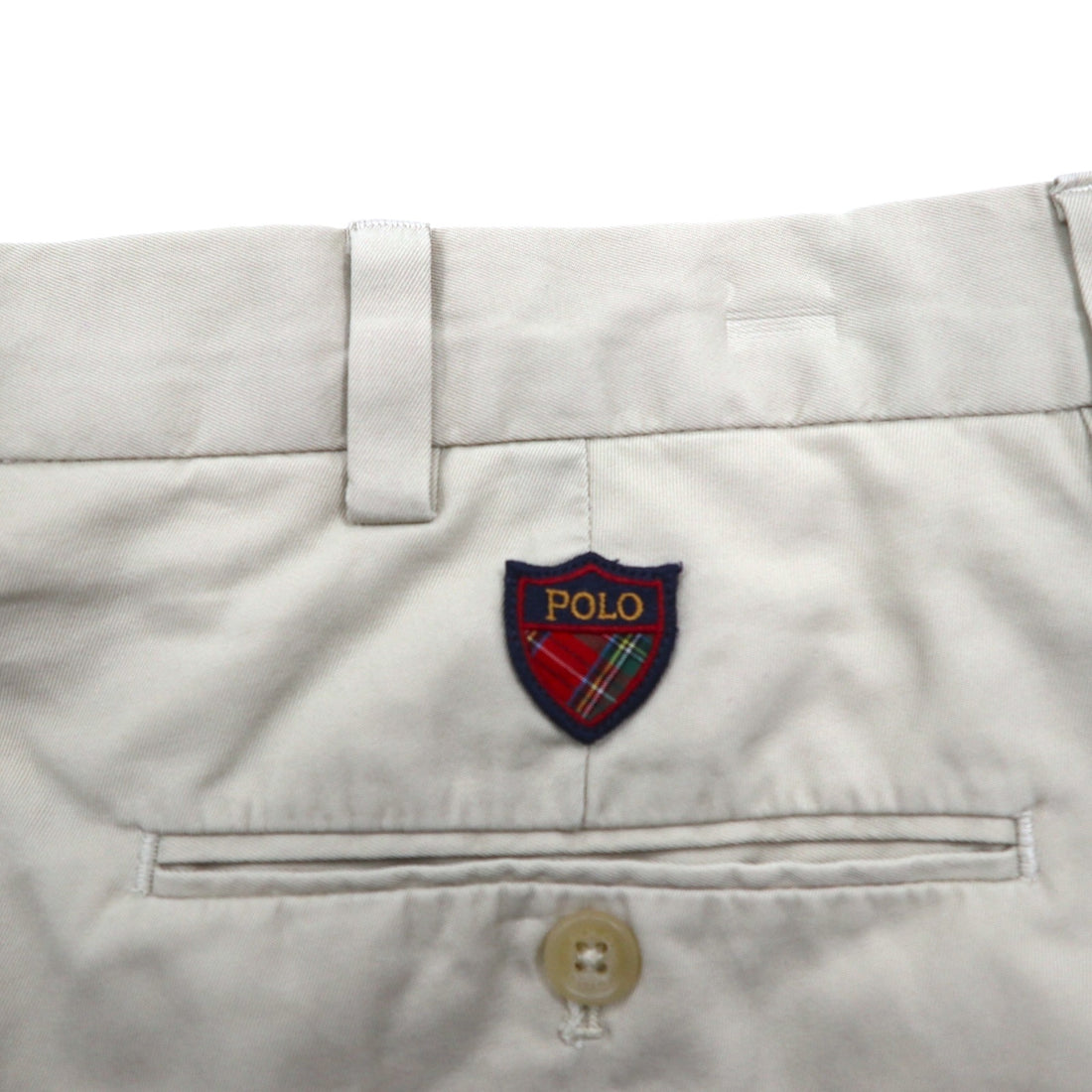POLO GOLF RALPH LAUREN 90年代 ポロチノ 2タック チノ ショートパンツ ハーフパンツ L ベージュ コットン