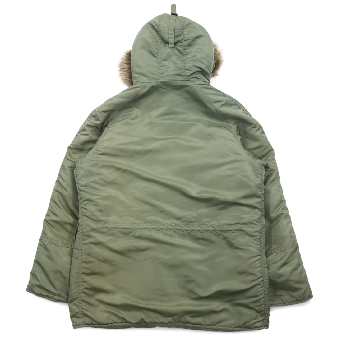 ALPHA INDUSTRIES INC N-3B フライトジャケット M カーキ ポリエステル ドローコード ファー着脱可能 MIL-J-6279