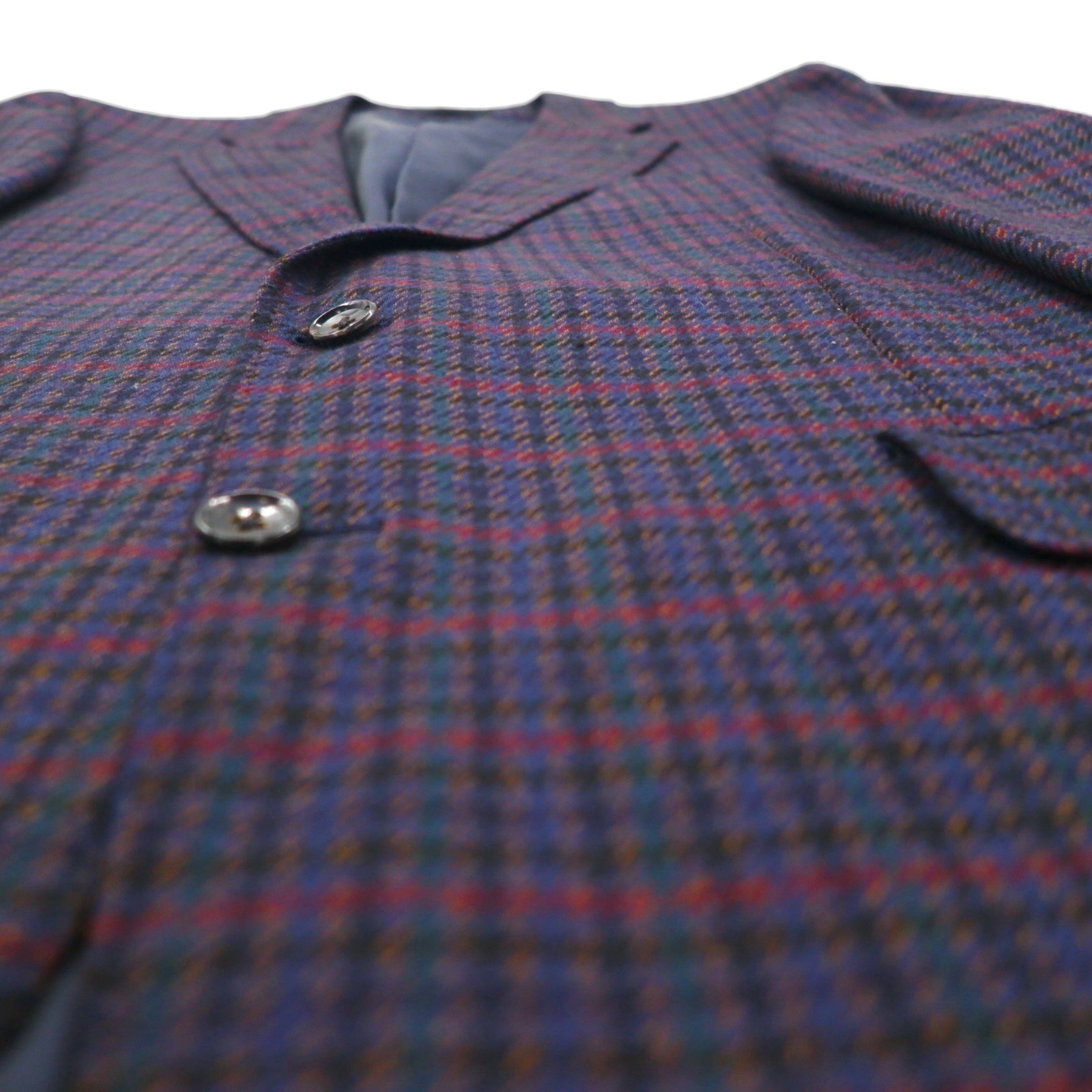 BURBERRY Silk Blend Tailored Jacket, Size M, Check, PRESTIGE COLLECTION, Made in Japan