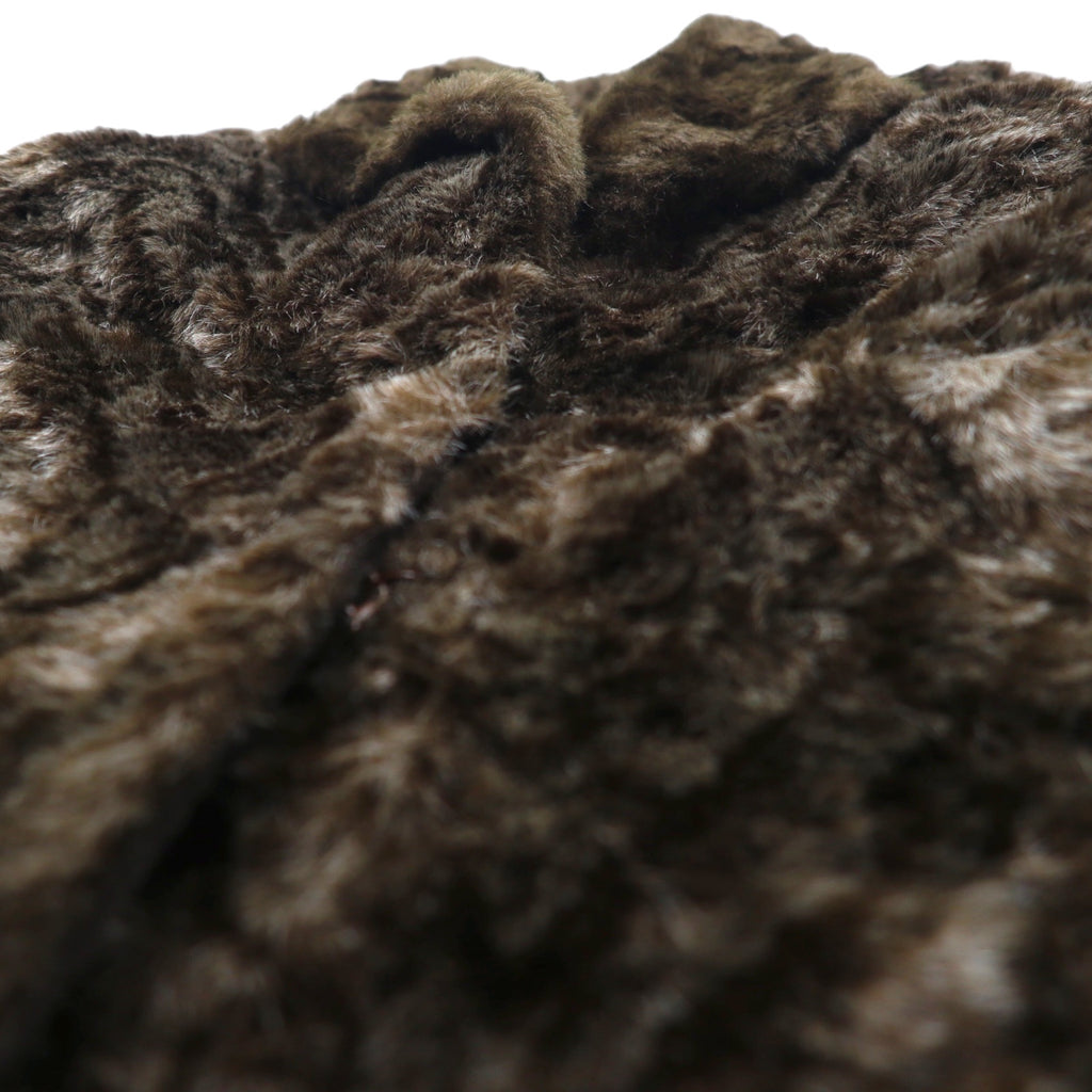 East German 1970s WOLPRYLA Faux Fur Coat FREE Brown Polyester