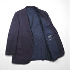 BURBERRY Silk Blend Tailored Jacket, Size M, Check, PRESTIGE COLLECTION, Made in Japan